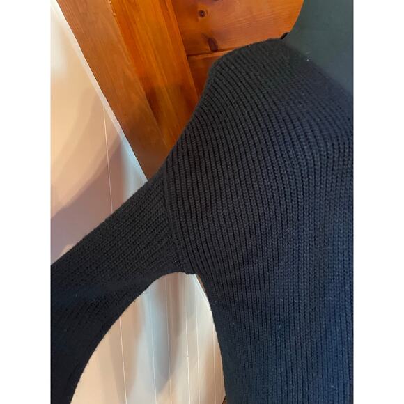 Miss Selfridge Black Knit Cross Back Sweater Cardigan sz 8 - Picture 3 of 7